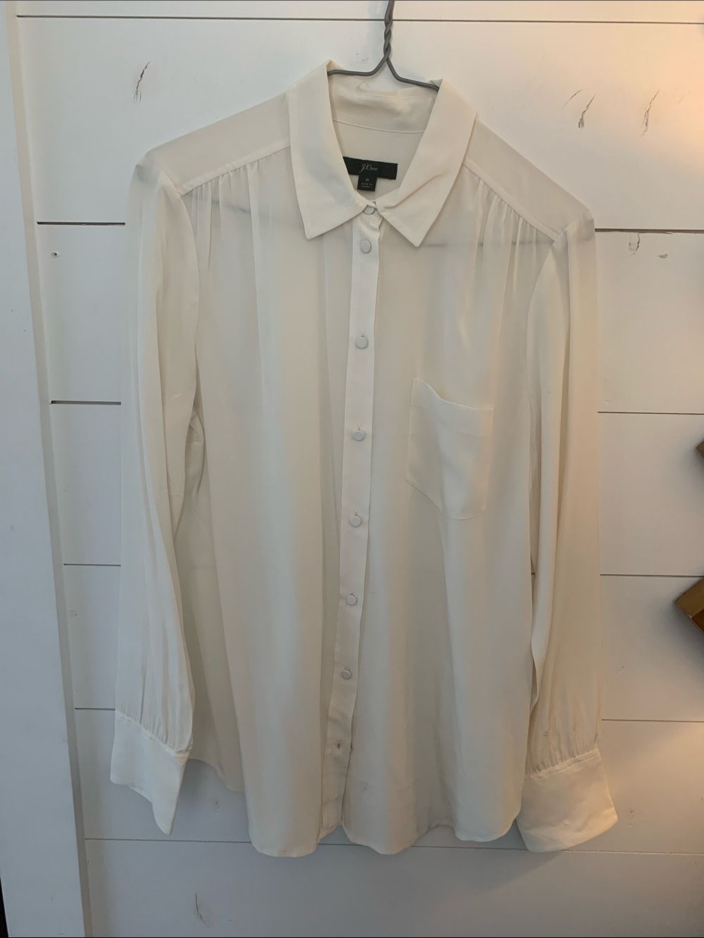 J. Crew silk blouse size 8. NWOTs. Off white.